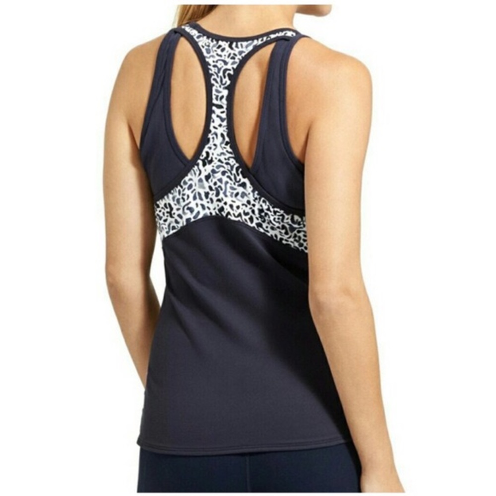 Athleta X-Small  Navy Leopard Fitted Tank